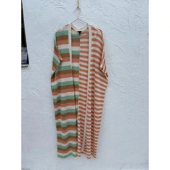 Torrid Womens Open Knit Striped Duster Cardigan Multicolor Size Medium - Picture 13 of 15
